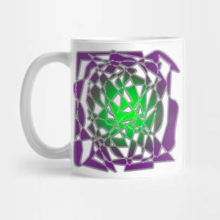 Abstract Geometry - White and Purple Mug